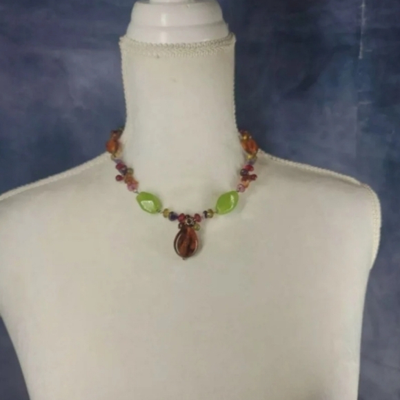 Vintage VCLM *Signed* Beaded Necklace.With clusters of beads, Fashion - Picture 2 of 10